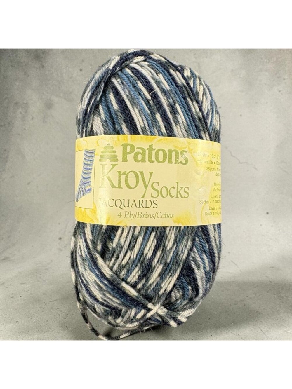 Patons Kroy Socks Jacquards Yarn Denim Jacquard 4 Ply Wool Nylon 192 Yards
